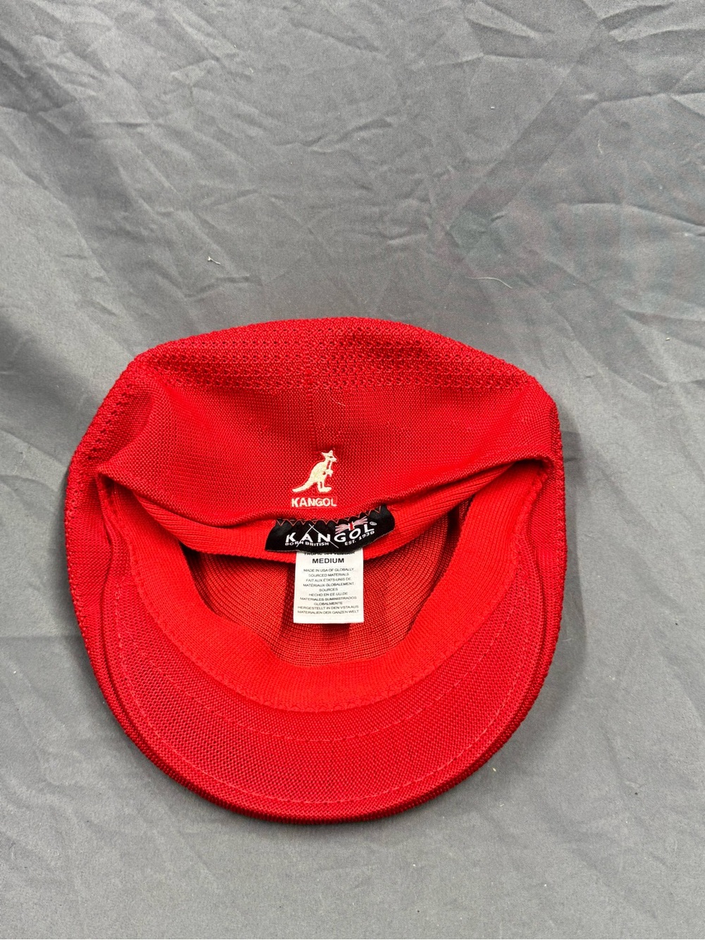 Kangol Tropic 504 Ventair Red Flat Cap Medium USA Made